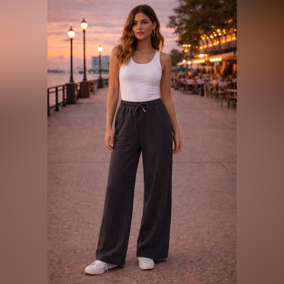 Zara Pants - Zara Purple Wide Leg Sweatpants Drawstring Lounge Pants Size L